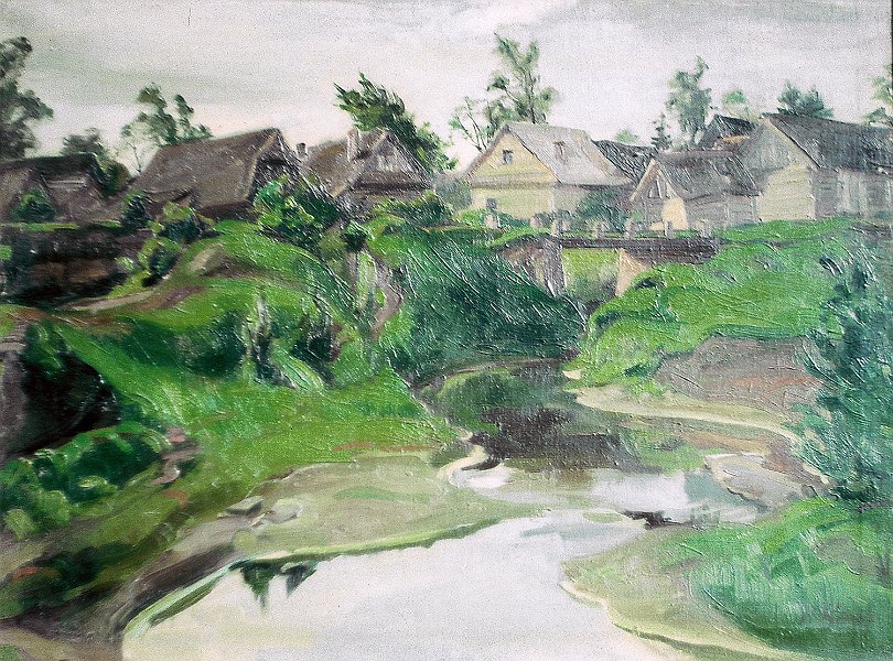 Village near Leningrad 1936 size unknown oil on canvas